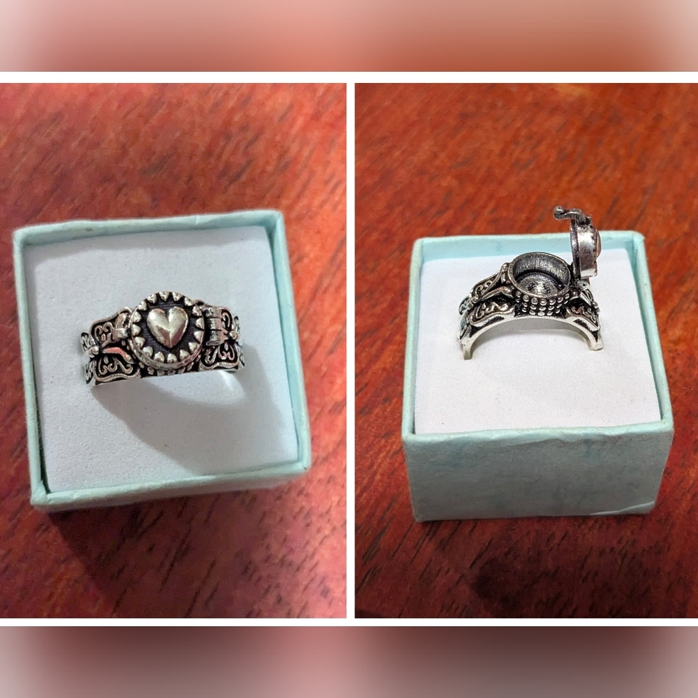 Handcrafted Poison/Pill Box Heart Ring (8)